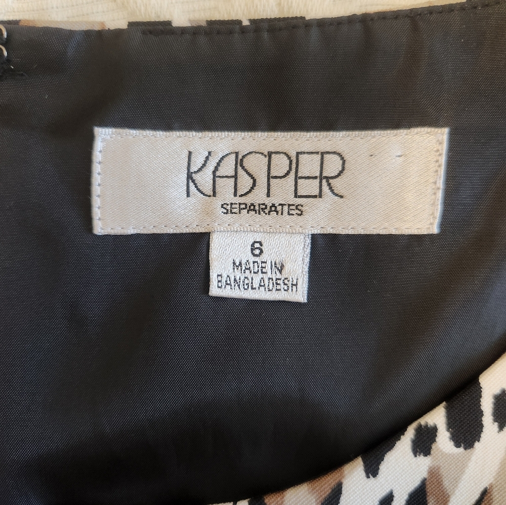 Kasper Dress Brown and Black Midi - Picture 3 of 9